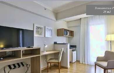 Imagem 6: Flat Transamérica. Piscina, Imóvel mobiliado, 25m² de Áreae1 Vaga...