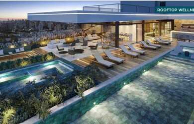 Imagem: O apartamento possui 1 Dormitório, 1 Banheiro, 1 Vaga na garagem