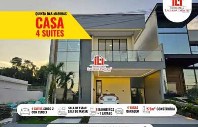 Imagem: A casa em condomínio possui 4 Dormitórios, 5 Banheiros, 4