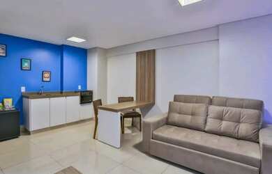 Imagem: O studio possui 1 Dormitório, 1 Banheiro, 1 Vaga na garagem