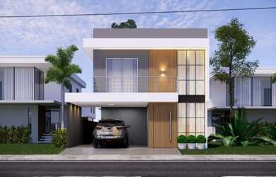 Imagem: A casa em condomínio possui 4 Dormitórios, 5 Banheiros, 1