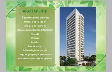 Imagem: O apartamento possui 2 Dormitórios, 2 Banheiros, 1 Vaga na