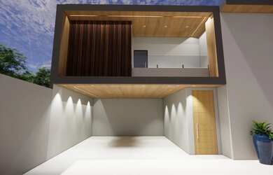 Imagem: A casa possui 3 Dormitórios, 2 Banheiros, 1 Vaga na garagem