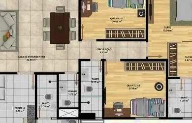 Imagem 10: Apartamento para Venda, 2 Quartos, Suíte, 2 Salas, 2 Banheiros, Vaga...