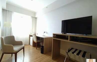 Imagem: O apartamento possui 1 Dormitório, 1 Banheiro, 1 Vaga na garagem