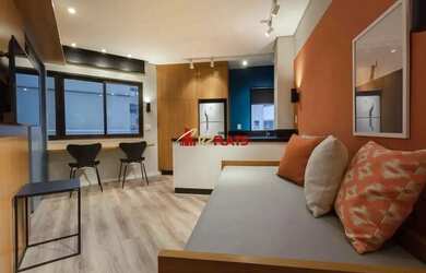 Imagem: O studio possui 1 Dormitório, 1 Banheiro, 1 Vaga na garagem