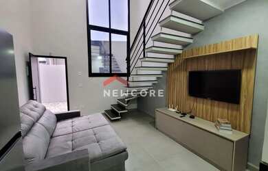 Imagem: A casa em condomínio possui 1 Dormitório, 1 Banheiro, 40m²