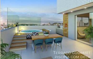 Imagem: O apartamento na cobertura possui 3 Dormitórios, 2 Banheiros