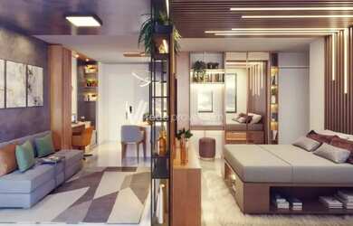 Imagem: O apartamento possui 1 Dormitório, 1 Banheiro, 1 Vaga na garagem