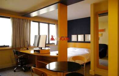 Imagem: O studio possui 1 Dormitório, 1 Banheiro, 1 Vaga na garagem