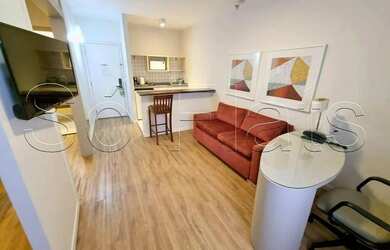 Imagem: O apartamento possui 1 Dormitório, 1 Banheiro, 1 Vaga na garagem