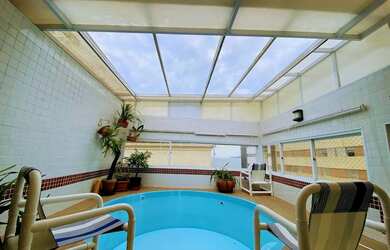 Imagem: O apartamento na cobertura possui 3 Dormitórios, 5 Banheiros