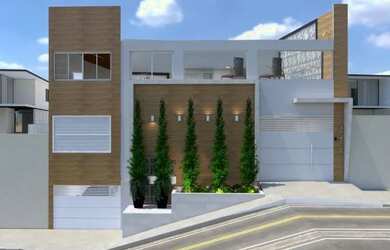 Imagem: A casa possui 4 Dormitórios, 2 Banheiros e 4 Vagas na garagem