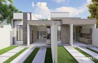 Imagem: A casa possui 3 Dormitórios, 2 Banheiros, 2 Vagas na garagem