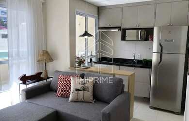 Imagem: O apartamento possui 1 Dormitório, 1 Banheiro, 1 Vaga na garagem