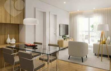 Imagem: O apartamento possui 1 Dormitório, 1 Banheiro, 1 Vaga na garagem