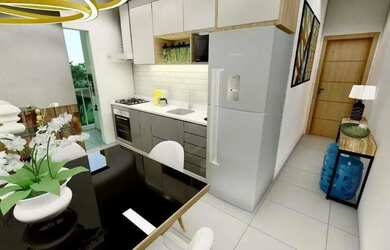 Imagem: O apartamento possui 2 Dormitórios, 1 Banheiro, 1 Vaga na garagem