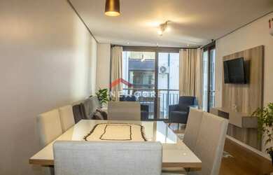 Imagem: O apartamento possui 1 Dormitório, 2 Banheiros, 1 Vaga na garagem