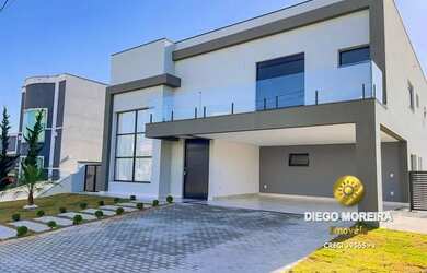 Imagem: A casa em condomínio possui 4 Dormitórios, 5 Banheiros, 4