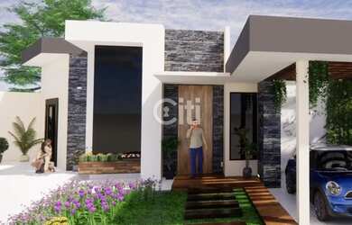 Imagem: A casa possui 3 Dormitórios, 1 Banheiro, 2 Vagas na garagem