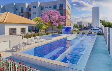 Imagem: O apartamento possui 2 Dormitórios, 1 Banheiro, 1 Vaga na garagem