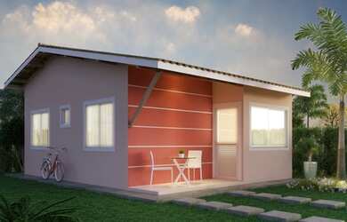 Imagem: A casa em condomínio possui 2 Dormitórios, 1 Banheiro, 2 Vagas