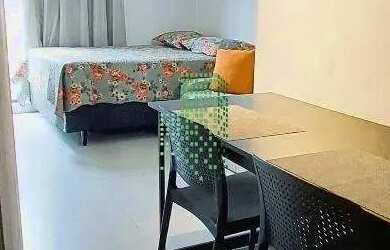 Imagem: O apartamento possui 1 Dormitório, 1 Banheiro, 1 Vaga na garagem