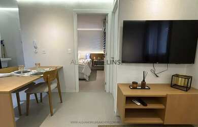 Imagem: O apartamento possui 1 Dormitório, 1 Banheiro, 1 Vaga na garagem