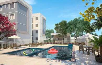 Imagem: O apartamento possui 2 Dormitórios, 1 Banheiro, 1 Vaga na garagem