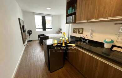 Imagem: O studio possui 1 Dormitório, 1 Banheiro, 1 Vaga na garagem