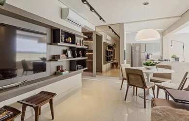 Imagem: O apartamento possui 1 Dormitório, 3 Banheiros, 2 Vagas na