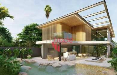 Imagem: A casa em condomínio e possui 4 Dormitórios, 5 Banheiros