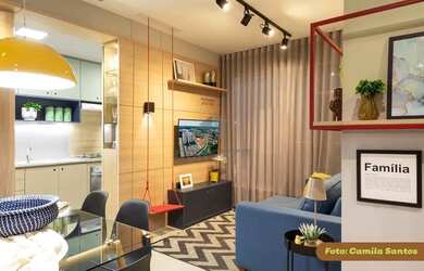 Imagem: O apartamento possui 2 Dormitórios, 1 Banheiro, 1 Vaga na garagem