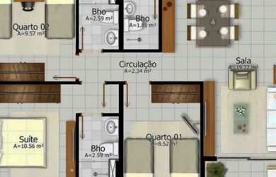 Imagem 15: Piazza Toscana. 3/4. 1 Suíte. 1 Vaga. Torre Livorno Rv 13