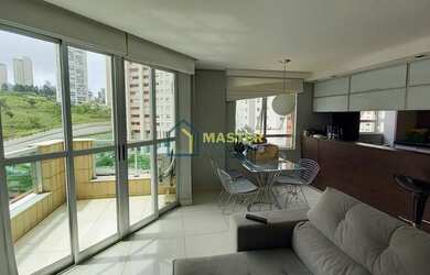 Imagem: O apartamento possui 1 Dormitório, 2 Banheiros, 2 Vagas na