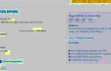 Imagem 9: Terreno à venda, 448 m² por R$ 141.511 - Residencial Estoril - Taubaté/SP