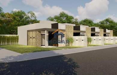 Imagem: A casa possui 2 Dormitórios, 2 Banheiros, 2 Vagas na garagem