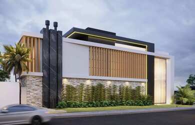 Imagem: A casa possui 4 Dormitórios, 5 Banheiros, 4 Vagas na garagem