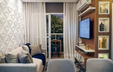 Imagem: O apartamento possui 2 Dormitórios, 1 Banheiro, 1 Vaga na garagem