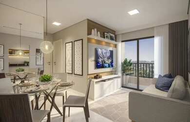 Imagem: O apartamento possui 2 Dormitórios, 1 Banheiro, 1 Vaga na garagem