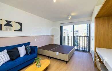 Imagem: O studio possui 1 Dormitório, 1 Banheiro, 1 Vaga na garagem