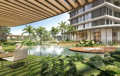 Imagem: O apartamento possui 1 Dormitório, 2 Banheiros, 1 Vaga na garagem