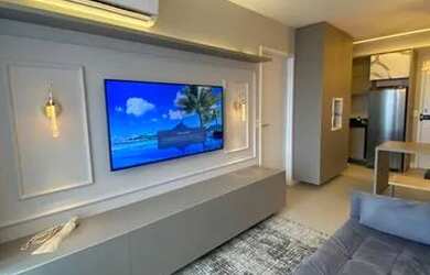 Imagem: O apartamento possui 1 Dormitório, 1 Banheiro, 1 Vaga na garagem