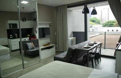 Imagem: O apartamento possui 1 Dormitório, 1 Banheiro, 1 Vaga na garagem