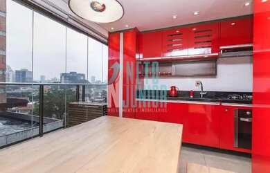 Imagem: O apartamento possui 1 Dormitório, 1 Banheiro, 1 Vaga na garagem