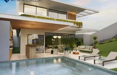 Imagem: A casa possui 5 Dormitórios, 5 Banheiros, 4 Vagas na garagem