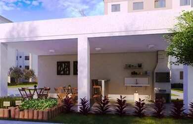 Imagem: O apartamento possui 2 Dormitórios, 1 Banheiro, 1 Vaga na garagem