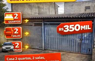 Imagem: A casa possui 2 Dormitórios, 1 Banheiro, 2 Vagas na garagem