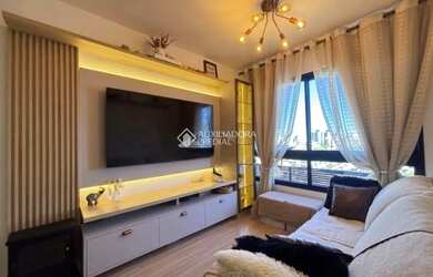 Imagem: O apartamento possui 1 Dormitório, 2 Banheiros, 1 Vaga na garagem