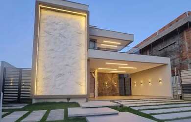 Imagem: A casa em condomínio possui 4 Dormitórios, 4 Banheiros, 2